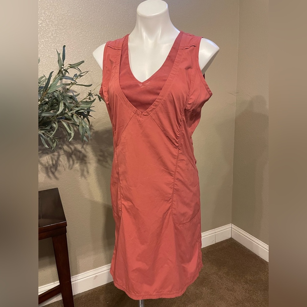 Indygena Coral Sleeveless V-Neck Dress
